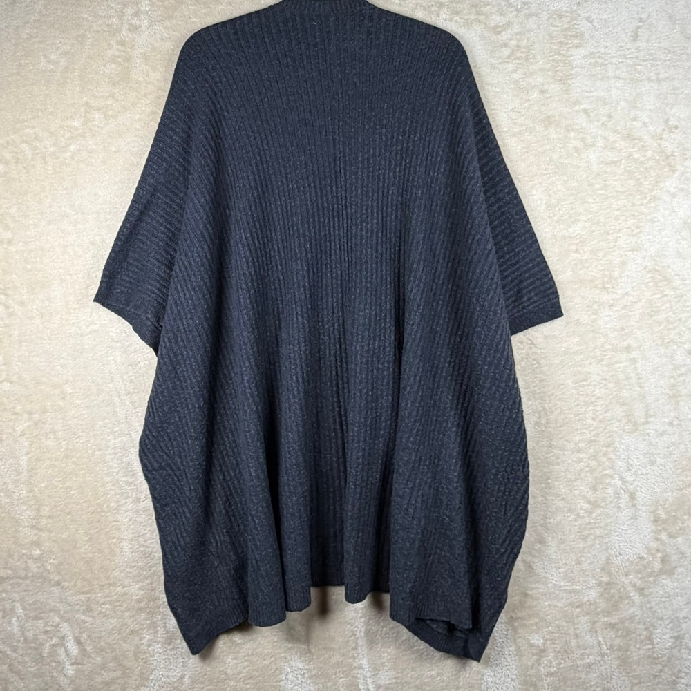Offline‎ by Aerie Womens Gray Ribbed Knit Open Front Oversized Cardigan M Poncho - Picture 2 of 7